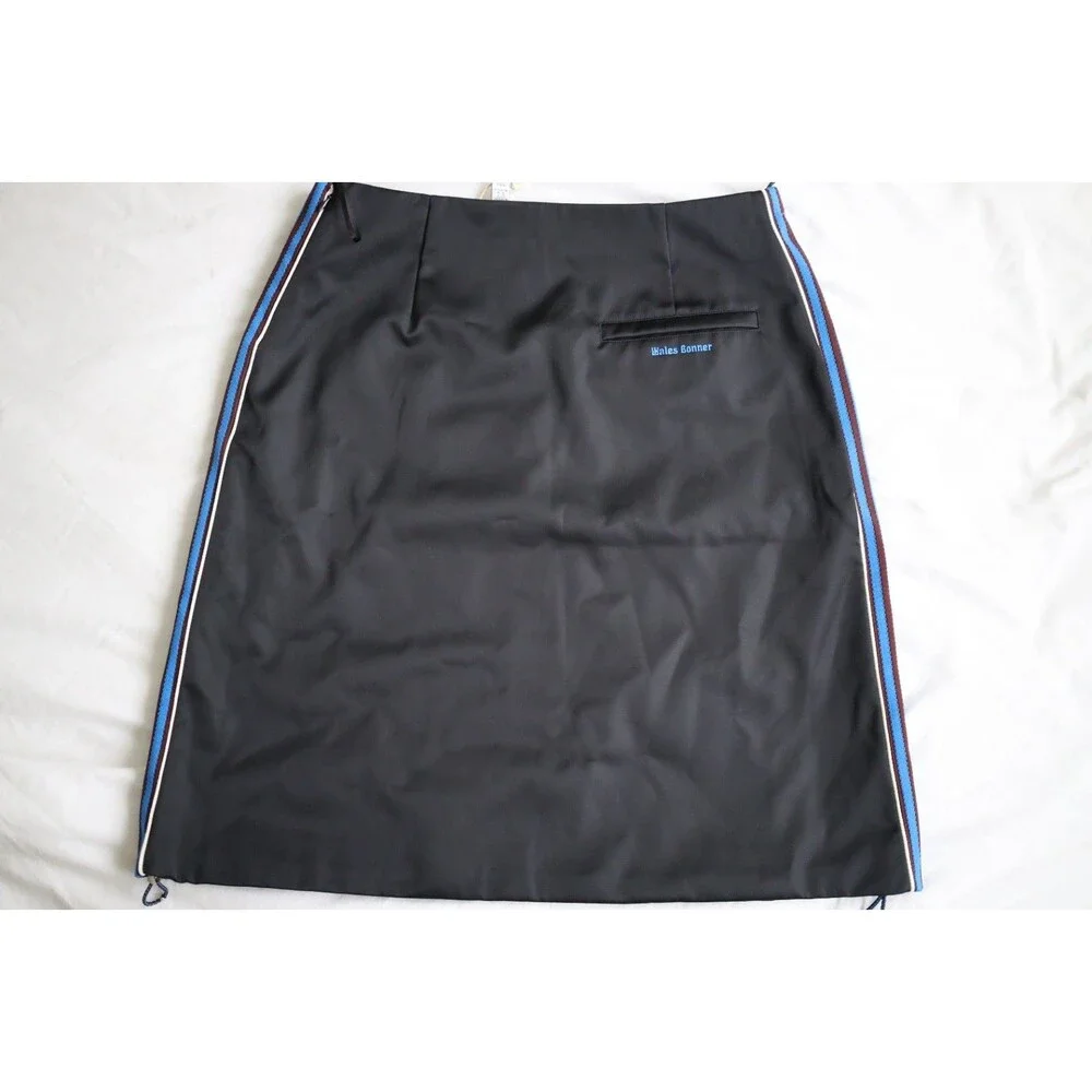 adidas x Wales Bonner Women Satin Skirt Black Size M JW6244 NWT $250